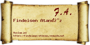 Findeisen Atanáz névjegykártya